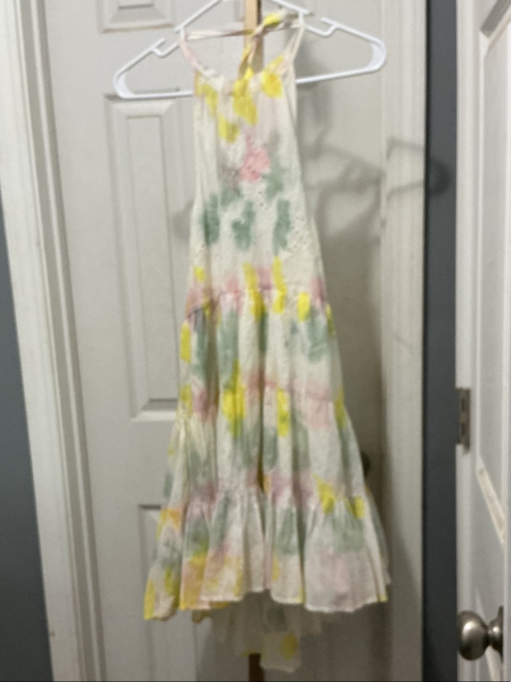 Urban Outfitters Pastel Tie-Dye Mini Dress in Cream, Yellow, Pink, Green